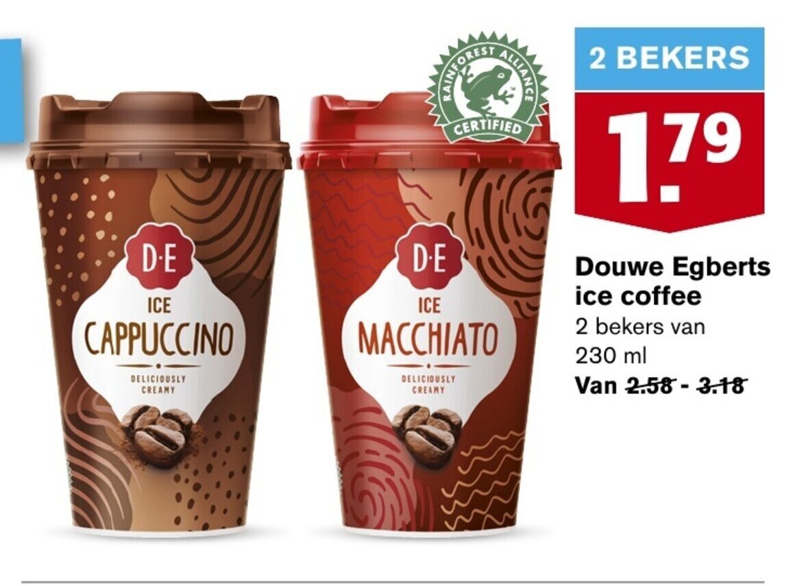 Douwe Egberts ice coffee aanbieding bij Hoogvliet