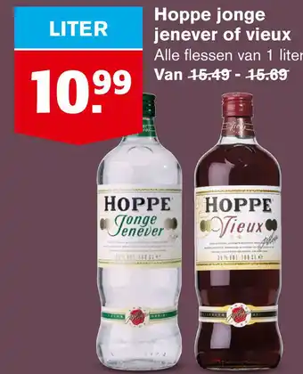 Hoogvliet Hoppe jonge jenever of vieux 1liter aanbieding