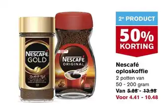 Hoogvliet Nescafe oploskoffie 50 - 200g aanbieding