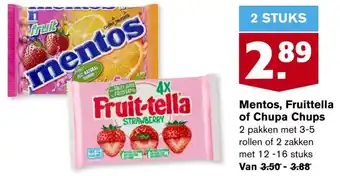 Hoogvliet Mentos, Fruittella of Chupa Chuos aanbieding