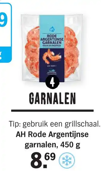 Albert Heijn AH Rode Argentijnse garnalen, 450 g aanbieding