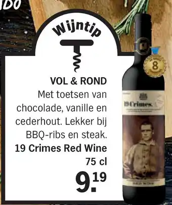 Albert Heijn 19 Crimes Red Wine 75 cl aanbieding