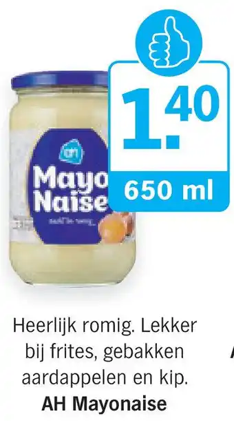 Albert Heijn AH Mayonaise 650 ml aanbieding