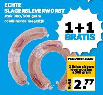 Boon`s Markt Echte Slagersleverworst aanbieding
