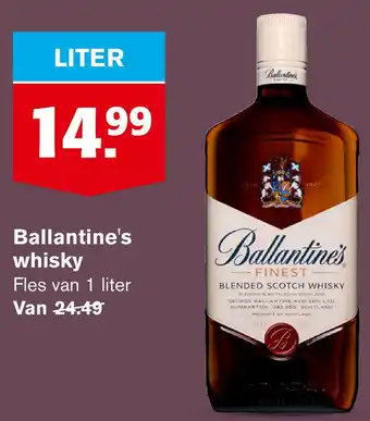 Hoogvliet Ballantine's whisky 1 liter aanbieding