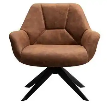 Leen Bakker Fauteuil Mace - stof - cognac aanbieding