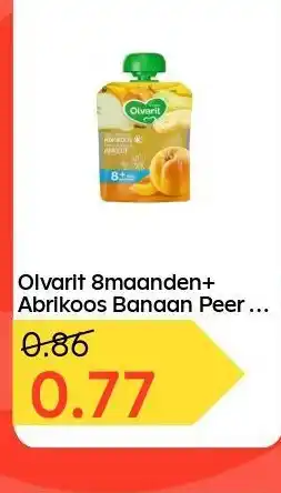 Ochama Olvarit 8maanden+ Abrikoos Banaan Peer 90 gr aanbieding