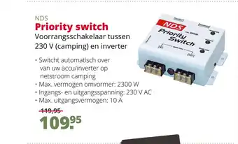 Teun Priority switch Voorrangsschakelaar tussen 230 V (camping) en inverter aanbieding