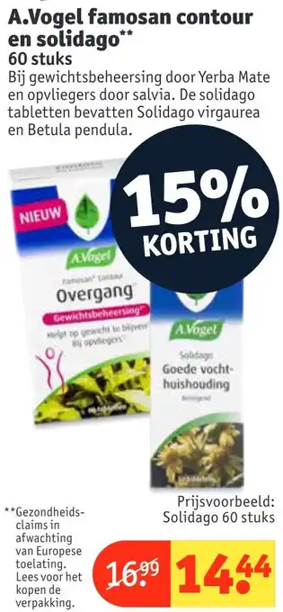 Kruidvat A.Vogel famosan contour en solidago aanbieding