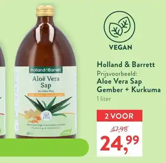 Holland & Barrett Aloe Vera Sap Gember + Kurkuma 1 liter aanbieding