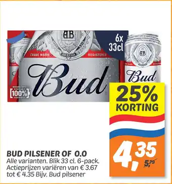 Dekamarkt BUD PILSENER OF 0.0 aanbieding