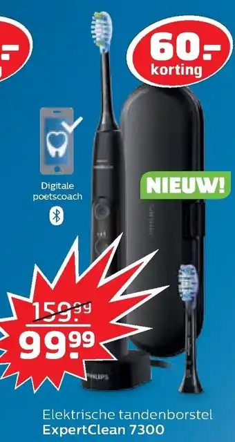 Trekpleister Philips Sonicare elektrische tandenborstel ExpertClean 7300 aanbieding