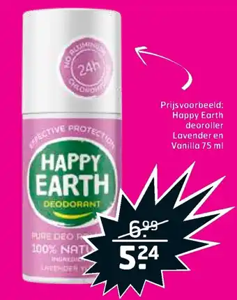 Trekpleister Happy Earth deoroller Lavender & Vanilla 75ml aanbieding