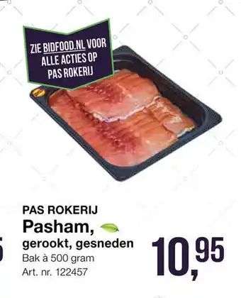 Bidfood Pas Rokerij Pasham, gerookt, gesneden 500 gram aanbieding