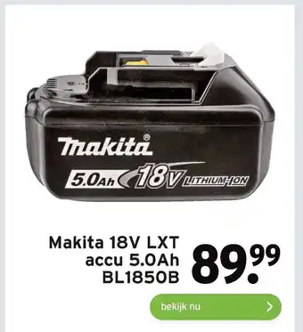 GAMMA Makita 18v Lxt accu 5.0ah Bl1850b aanbieding