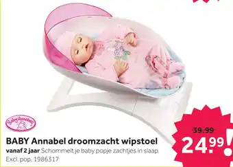 Intertoys Baby annabell droomzachte wipstoel aanbieding