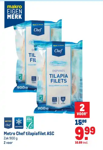 Makro Metro chef tilapiafilet asc 900g aanbieding