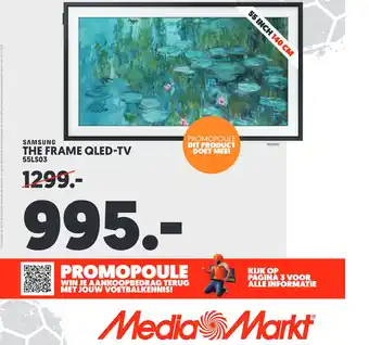 MediaMarkt Samsung the frame qled-tv 55ls03 aanbieding