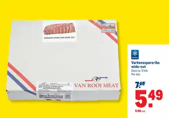 Makro Varkensspareribs wide-cut 5kilo aanbieding