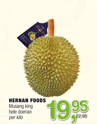 Amazing Oriëntal Hernan foods musang king hele doerian aanbieding