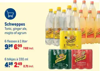 Makro Schweppes 1 liter aanbieding