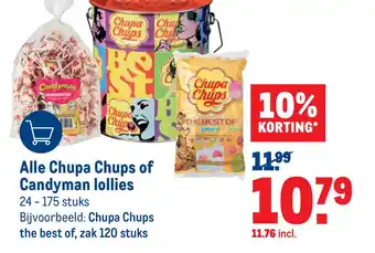 Makro Alle Chupa chups of candyman lollies aanbieding