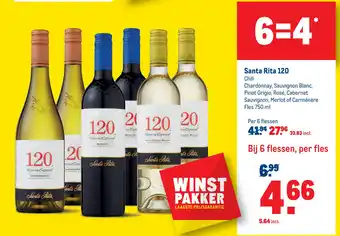 Makro Santa rita 120 750ml aanbieding