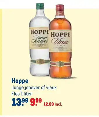 Makro Hoppe jonge jenever of vieux 1 liter aanbieding