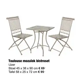 Tuincentrum De Boet Toulouse mozaïek bistroset aanbieding