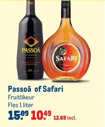 Makro Passoã of safari 1 liter aanbieding