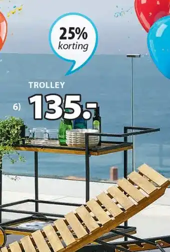 Jysk UGILT TROLLEY aanbieding