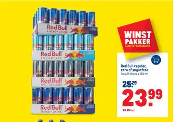 Makro Red bull regular, zero of sugarfree 250 ml aanbieding