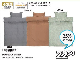 Jysk KRONBORG DEKBEDOVERTREK aanbieding