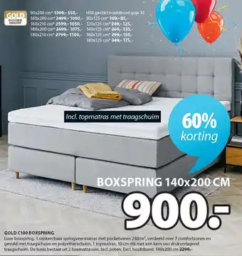 Jysk GOLD C100 BOXSPRING aanbieding