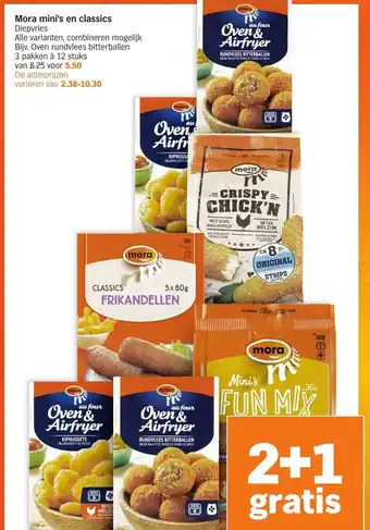 Albert Heijn Mora mini's en classics 2+1 aanbieding