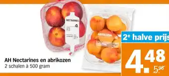 Albert Heijn AH Nectarines en abrikozen 2*500g aanbieding