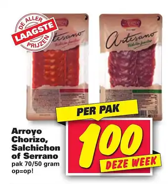 Nettorama Arroyo Chorizo, Salchichon of Serrano aanbieding