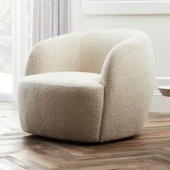 CB2 Gwyneth Ivory Boucle Chair aanbieding