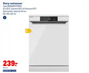 Makro Sharp vaatwasser QWNA1BF47EWEU 85 x 60 x 60 cm aanbieding