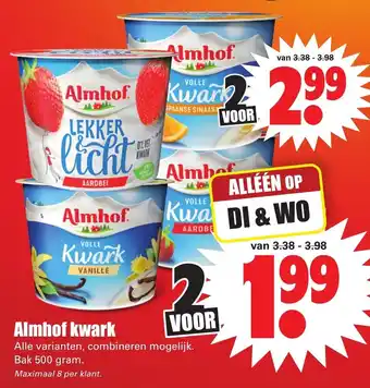 Dirk Almhof kwark 2*500gr aanbieding