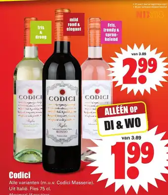 Dirk Codici 750ml aanbieding