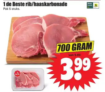 Dirk 1 de Beste rib/haaskarbonade 700 gr aanbieding