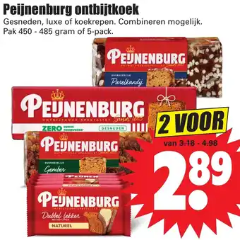 Dirk Peijnenburg ontbijtkoek 2*450-485g of 2*5-pack aanbieding