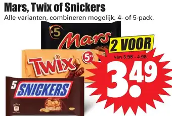 Dirk Mars, Snikers of Twix 2*4-/5-pack aanbieding