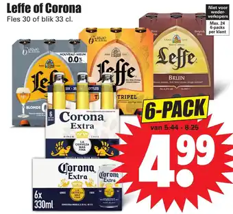 Dirk Leffe of Corona 6*300/330ml aanbieding