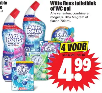 Dirk Witte Reus toiletblok of wc gel 4*50g/700ml aanbieding