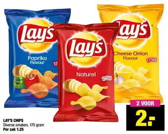 Big Bazar Lay's chips 2*175g aanbieding