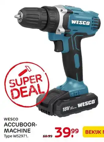 Praxis Wesco Accuboormachine WS2971 aanbieding