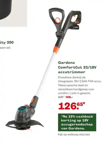 Welkoop Gardena ComfortCut 23/18V accutrimmer aanbieding