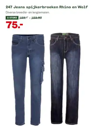 Welkoop 247 Jeans spijkerbroeken Rhino en Wolf 2 stuks aanbieding